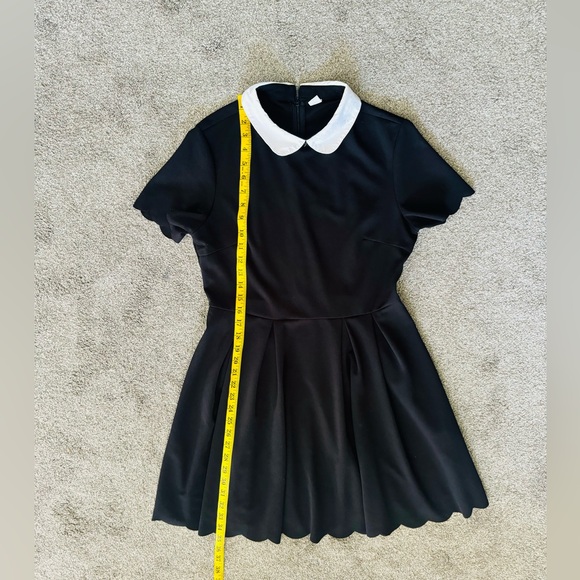 Floerns Doll Collar Short Dress L pleated elastic fabric & waist casual party - Picture 7 of 14